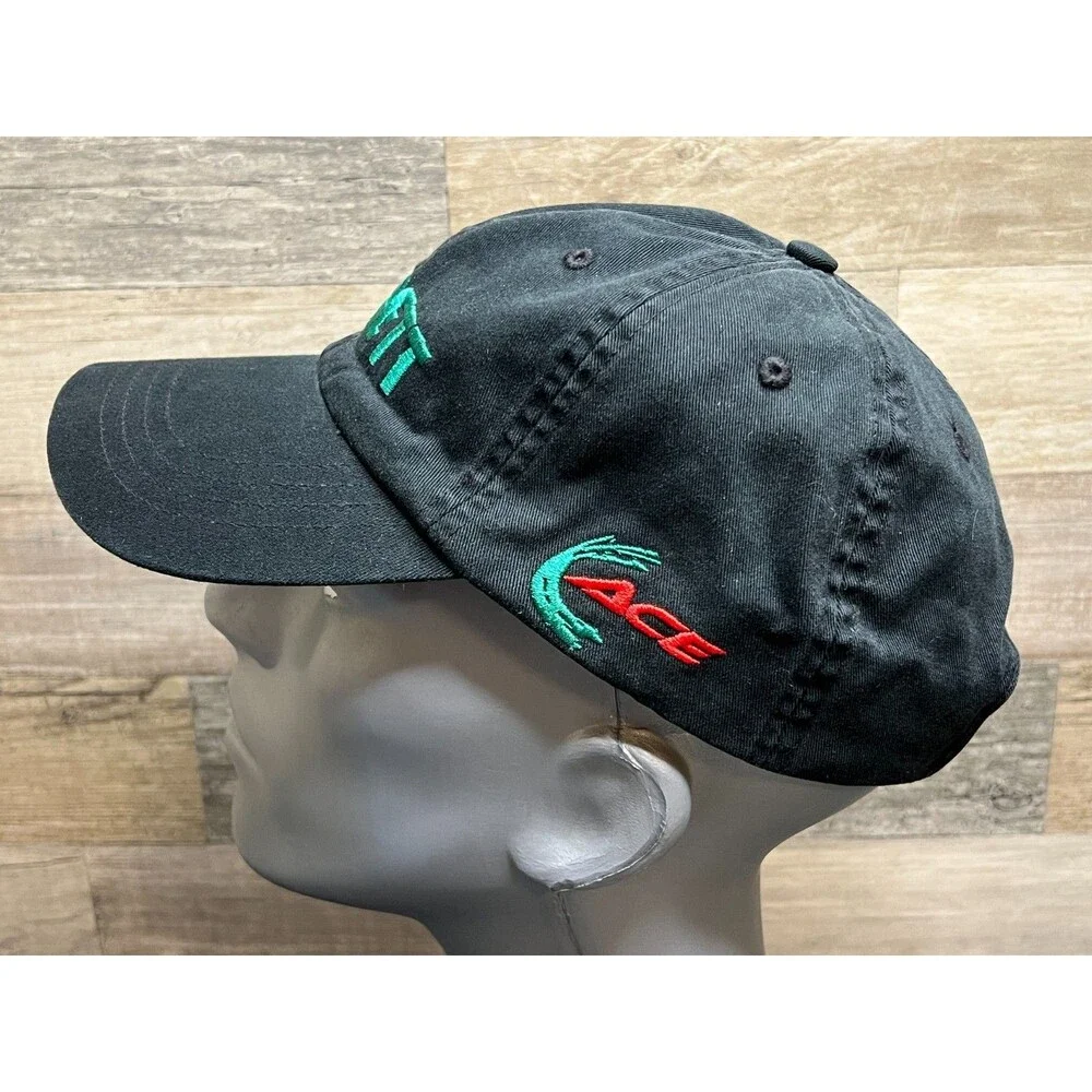 Garrett Black Baseball ACE Metal Detectors Cap Hat Green Embroidered - NOS